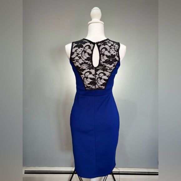 CLEARANCE! Bailey Blue Lace Front Bodycon/Sheath Dress Size L EUC - Picture 2 of 5